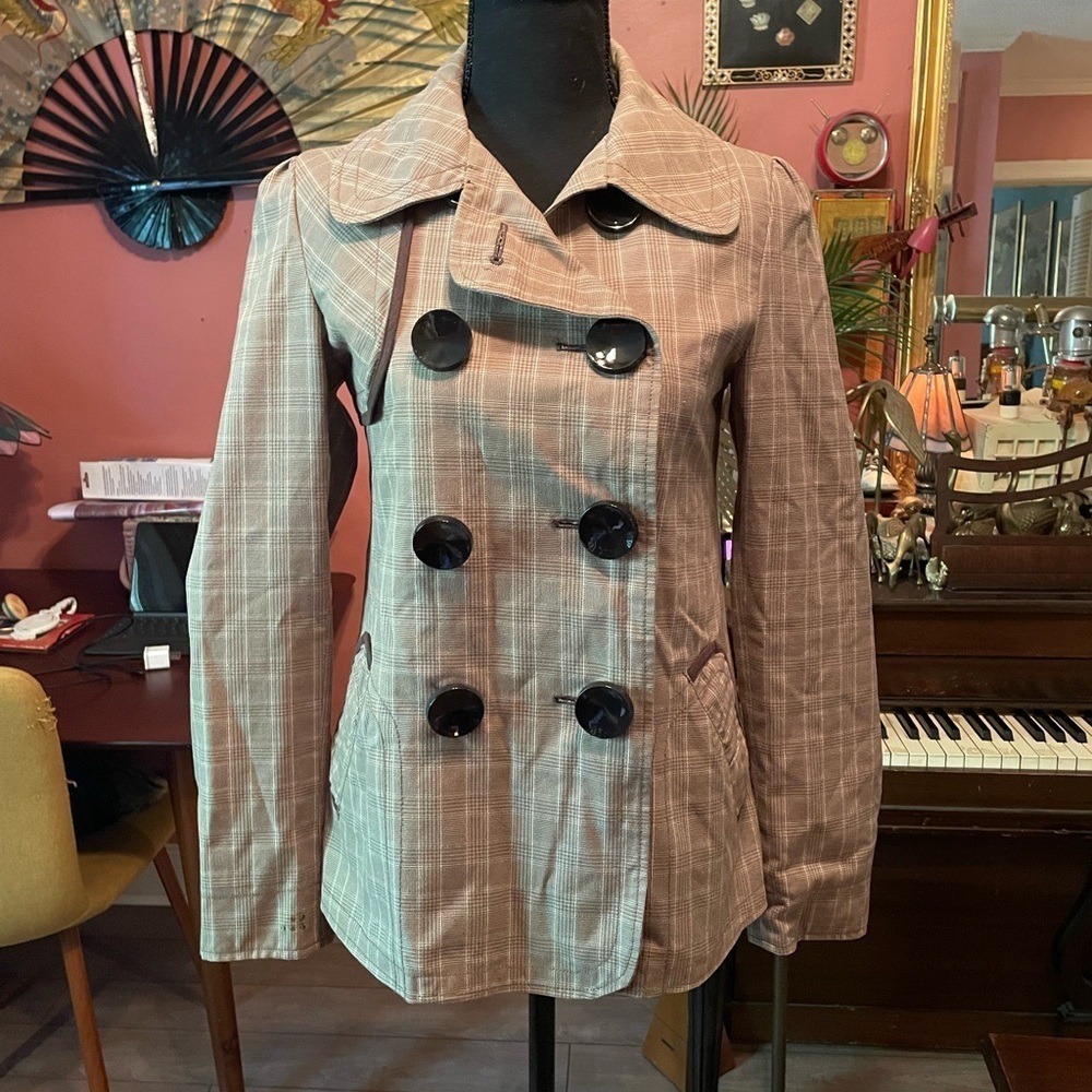 Y2K Soia and Kyo light cotton blend peacoat jacket